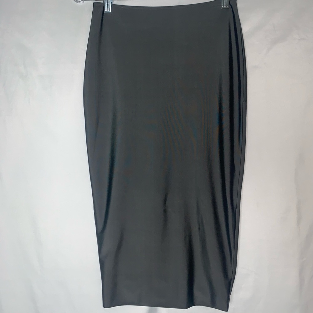 White Fox army green over the knee body con skirt